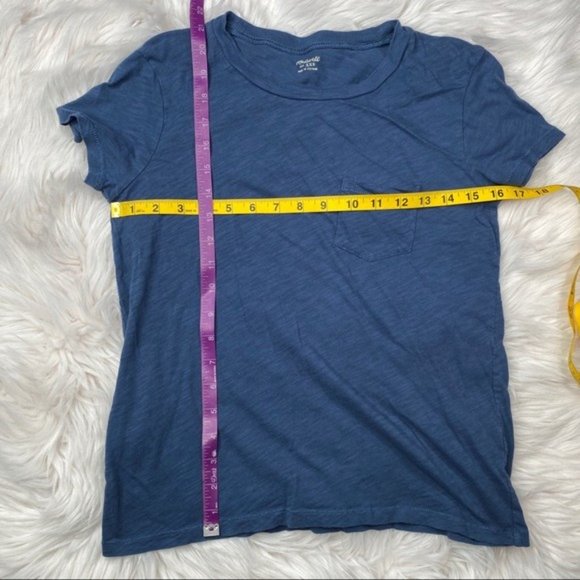 Madewell Blue Crew Neck Pocket T-Shirt XXS - Picture 8 of 8